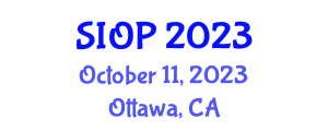 Congress of the International Society of Paediatric Oncology (SIOP) October 11, 2023 - Ottawa, Canada Congress of the International Society of Paediatric Oncology (SIOP) October 11, 2023 - Ottawa, Canada