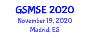 Global Summit on Material Science and Engineering (GSMSE) November 19, 2020 - Madrid, Spain