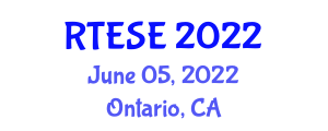 International Conference of Recent Trends in Environmental Science and Engineering (RTESE) June 05, 2022 - Ontario, Canada International Conference of Recent Trends in Environmental Science and Engineering (RTESE) June 05, 2022 - Ontario, Canada