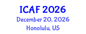 International Conference on Accounting and Finance (ICAF) December 20, 2026 - Honolulu, United States International Conference on Accounting and Finance (ICAF) December 20, 2026 - Honolulu, United States