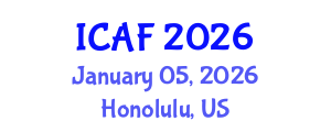 International Conference on Accounting and Finance (ICAF) January 05, 2026 - Honolulu, United States International Conference on Accounting and Finance (ICAF) January 05, 2026 - Honolulu, United States