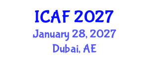 International Conference on Accounting and Finance (ICAF) January 28, 2027 - Dubai, United Arab Emirates International Conference on Accounting and Finance (ICAF) January 28, 2027 - Dubai, United Arab Emirates