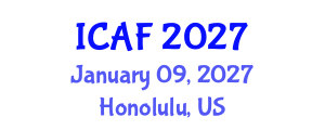 International Conference on Accounting and Finance (ICAF) January 09, 2027 - Honolulu, United States International Conference on Accounting and Finance (ICAF) January 09, 2027 - Honolulu, United States