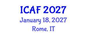 International Conference on Accounting and Finance (ICAF) January 18, 2027 - Rome, Italy International Conference on Accounting and Finance (ICAF) January 18, 2027 - Rome, Italy