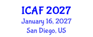 International Conference on Accounting and Finance (ICAF) January 16, 2027 - San Diego, United States International Conference on Accounting and Finance (ICAF) January 16, 2027 - San Diego, United States