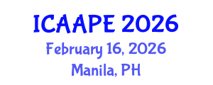 International Conference on Accounting, Auditing and Performance Evaluation (ICAAPE) February 16, 2026 - Manila, Philippines International Conference on Accounting, Auditing and Performance Evaluation (ICAAPE) February 16, 2026 - Manila, Philippines
