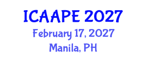 International Conference on Accounting, Auditing and Performance Evaluation (ICAAPE) February 17, 2027 - Manila, Philippines International Conference on Accounting, Auditing and Performance Evaluation (ICAAPE) February 17, 2027 - Manila, Philippines