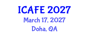 International Conference on Accounting, Finance and Economics (ICAFE) March 17, 2027 - Doha, Qatar International Conference on Accounting, Finance and Economics (ICAFE) March 17, 2027 - Doha, Qatar