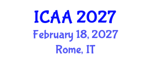 International Conference on Acoustics and Applications (ICAA) February 18, 2027 - Rome, Italy International Conference on Acoustics and Applications (ICAA) February 18, 2027 - Rome, Italy