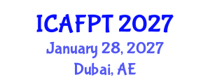 International Conference on Active Food Packaging Technologies (ICAFPT) January 28, 2027 - Dubai, United Arab Emirates International Conference on Active Food Packaging Technologies (ICAFPT) January 28, 2027 - Dubai, United Arab Emirates