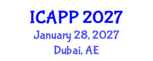 International Conference on Adolescent Psychiatry and Psychology (ICAPP) January 28, 2027 - Dubai, United Arab Emirates International Conference on Adolescent Psychiatry and Psychology (ICAPP) January 28, 2027 - Dubai, United Arab Emirates