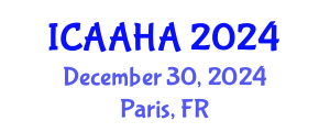 International Conference on Adsorption Analysis and Heterogeneous Adsorption (ICAAHA) December 30, 2024 - Paris, France