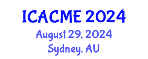 International Conference on Advanced Composites and Materials Engineering (ICACME) August 29, 2024 - Sydney, Australia