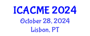 International Conference on Advanced Composites and Materials Engineering (ICACME) October 28, 2024 - Lisbon, Portugal