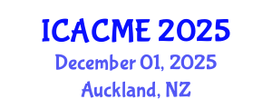 International Conference on Advanced Composites and Materials Engineering (ICACME) December 01, 2025 - Auckland, New Zealand