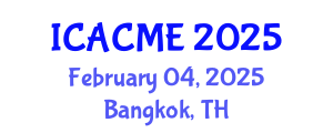 International Conference on Advanced Composites and Materials Engineering (ICACME) February 04, 2025 - Bangkok, Thailand