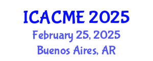 International Conference on Advanced Composites and Materials Engineering (ICACME) February 25, 2025 - Buenos Aires, Argentina