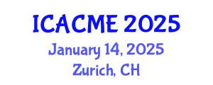 International Conference on Advanced Composites and Materials Engineering (ICACME) January 14, 2025 - Zurich, Switzerland