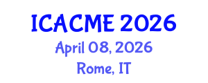 International Conference on Advanced Composites and Materials Engineering (ICACME) April 08, 2026 - Rome, Italy