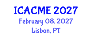 International Conference on Advanced Composites and Materials Engineering (ICACME) February 08, 2027 - Lisbon, Portugal