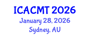 International Conference on Advanced Composites and Materials Technologies (ICACMT) January 28, 2026 - Sydney, Australia