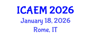 International Conference on Advanced Engineering Materials (ICAEM) January 18, 2026 - Rome, Italy