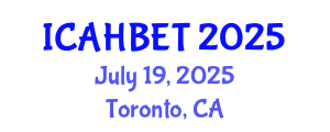 International Conference on Advanced Hydrogen-Based Energy Technologies (ICAHBET) July 19, 2025 - Toronto, Canada