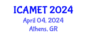 International Conference on Advanced Material Engineering and Technology (ICAMET) April 04, 2024 - Athens, Greece