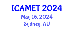 International Conference on Advanced Material Engineering and Technology (ICAMET) May 16, 2024 - Sydney, Australia