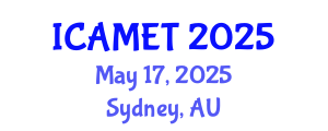 International Conference on Advanced Material Engineering and Technology (ICAMET) May 17, 2025 - Sydney, Australia
