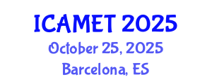 International Conference on Advanced Material Engineering and Technology (ICAMET) October 25, 2025 - Barcelona, Spain