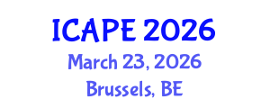 International Conference on Advanced Pavement Engineering (ICAPE) March 23, 2026 - Brussels, Belgium International Conference on Advanced Pavement Engineering (ICAPE) March 23, 2026 - Brussels, Belgium