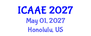 International Conference on Advances in Aerospace Engineering (ICAAE) May 01, 2027 - Honolulu, United States International Conference on Advances in Aerospace Engineering (ICAAE) May 01, 2027 - Honolulu, United States