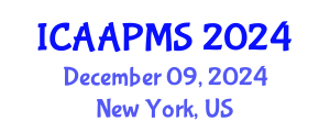 International Conference on Advances in Applied Physics and Materials Science (ICAAPMS) December 09, 2024 - New York, United States