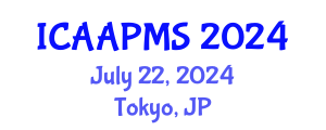 International Conference on Advances in Applied Physics and Materials Science (ICAAPMS) July 22, 2024 - Tokyo, Japan