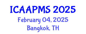 International Conference on Advances in Applied Physics and Materials Science (ICAAPMS) February 04, 2025 - Bangkok, Thailand