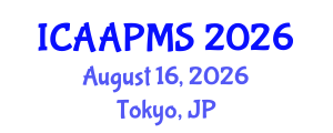 International Conference on Advances in Applied Physics and Materials Science (ICAAPMS) August 16, 2026 - Tokyo, Japan