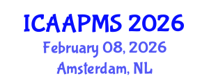 International Conference on Advances in Applied Physics and Materials Science (ICAAPMS) February 08, 2026 - Amsterdam, Netherlands