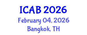 International Conference on Advances in Biology (ICAB) February 04, 2026 - Bangkok, Thailand