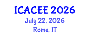 International Conference on Advances in Civil and Environmental Engineering (ICACEE) July 22, 2026 - Rome, Italy