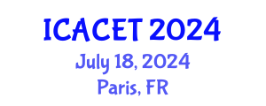 International Conference on Advances in Computer Engineering and Technology (ICACET) July 18, 2024 - Paris, France