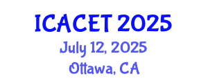 International Conference on Advances in Computer Engineering and Technology (ICACET) July 12, 2025 - Ottawa, Canada