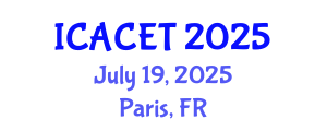 International Conference on Advances in Computer Engineering and Technology (ICACET) July 19, 2025 - Paris, France