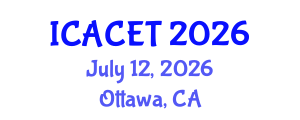 International Conference on Advances in Computer Engineering and Technology (ICACET) July 12, 2026 - Ottawa, Canada