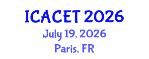 International Conference on Advances in Computer Engineering and Technology (ICACET) July 19, 2026 - Paris, France