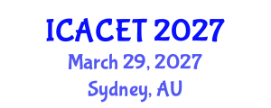 International Conference on Advances in Computer Engineering and Technology (ICACET) March 29, 2027 - Sydney, Australia International Conference on Advances in Computer Engineering and Technology (ICACET) March 29, 2027 - Sydney, Australia