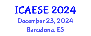 International Conference on Advances in Energy Systems Engineering (ICAESE) December 23, 2024 - Barcelona, Spain