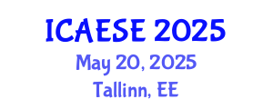 International Conference on Advances in Energy Systems Engineering (ICAESE) May 20, 2025 - Tallinn, Estonia