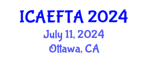 International Conference on Advances in Environment-Friendly Technologies and Applications (ICAEFTA) July 11, 2024 - Ottawa, Canada