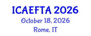 International Conference on Advances in Environment-Friendly Technologies and Applications (ICAEFTA) October 18, 2026 - Rome, Italy